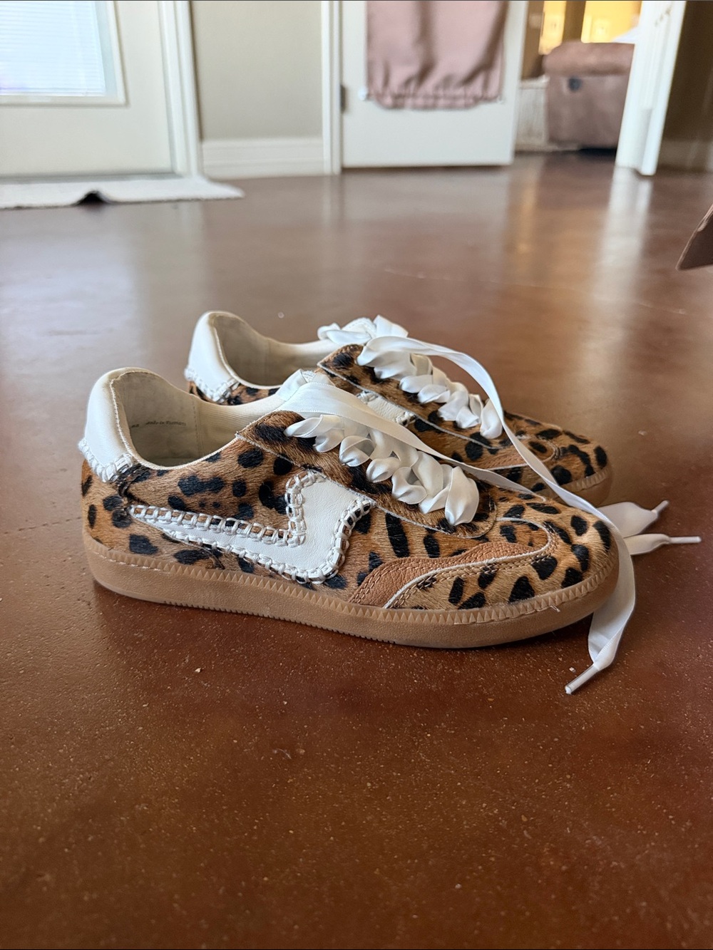 Dolce Vita Leopard Print Sneakers with White Accents